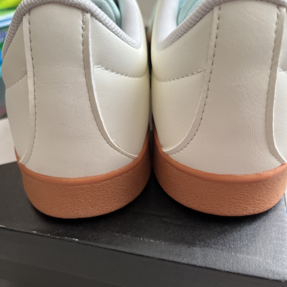 Adidas Women's Vl Court Base Trainers Sneakers Sports Shoes Low Size 8 Lite Blue - Picture 4 of 6